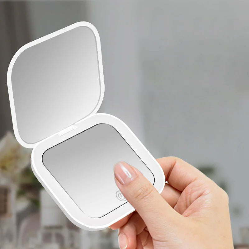 MINI VANITY FOLDING MIRROR WITH LIGHTS